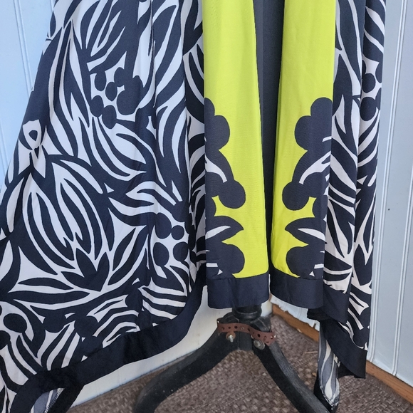 Inc International Concepts Women's Asymmetrical Hem Black Yellow Maxi Dress XS - Picture 9 of 13